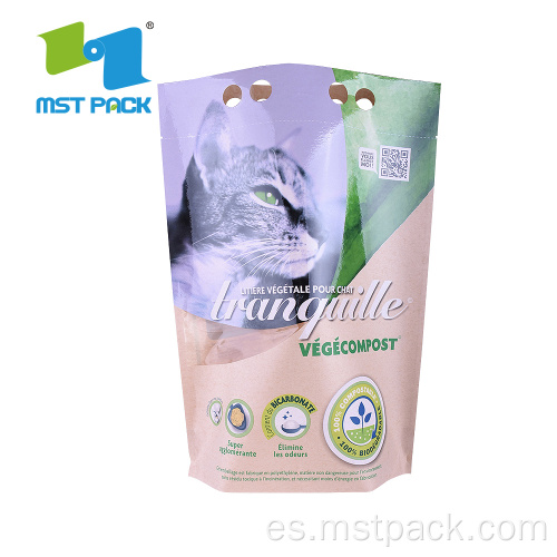 Impresión de la bolsa compostable biodegradable de fondo plano